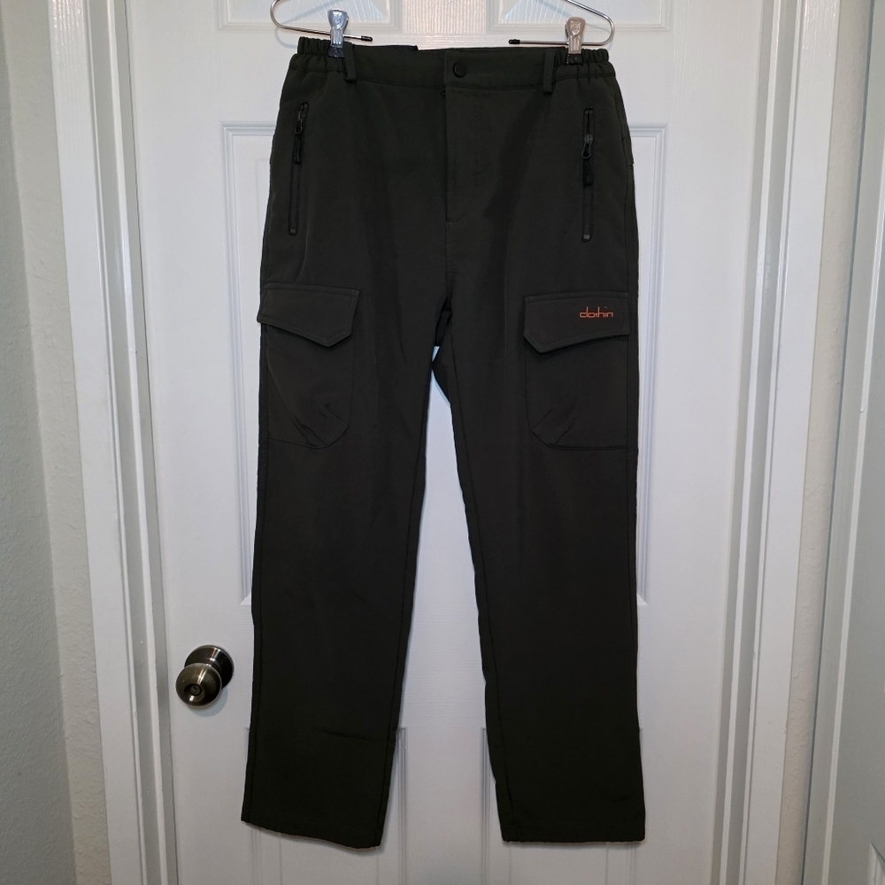 Clothin Green Fleece Lined Activewear Snow Cargo Pants Sz 6